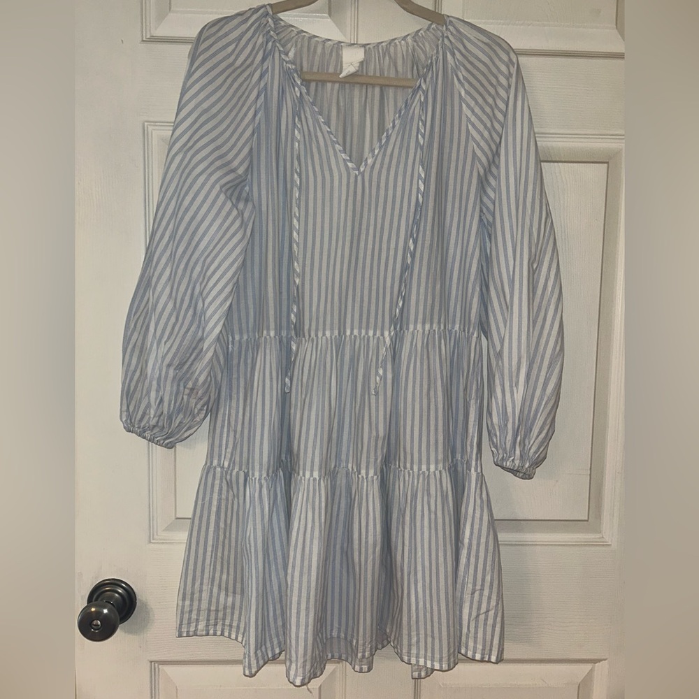 H&M Striped Blue and White Dress